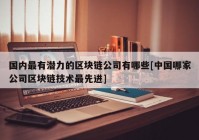 国内最有潜力的区块链公司有哪些[中国哪家公司区块链技术最先进]