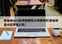 新加坡msb区块链牌照公司哪家好[新加坡最大区块链公司]