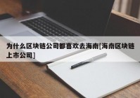 为什么区块链公司都喜欢去海南[海南区块链上市公司]